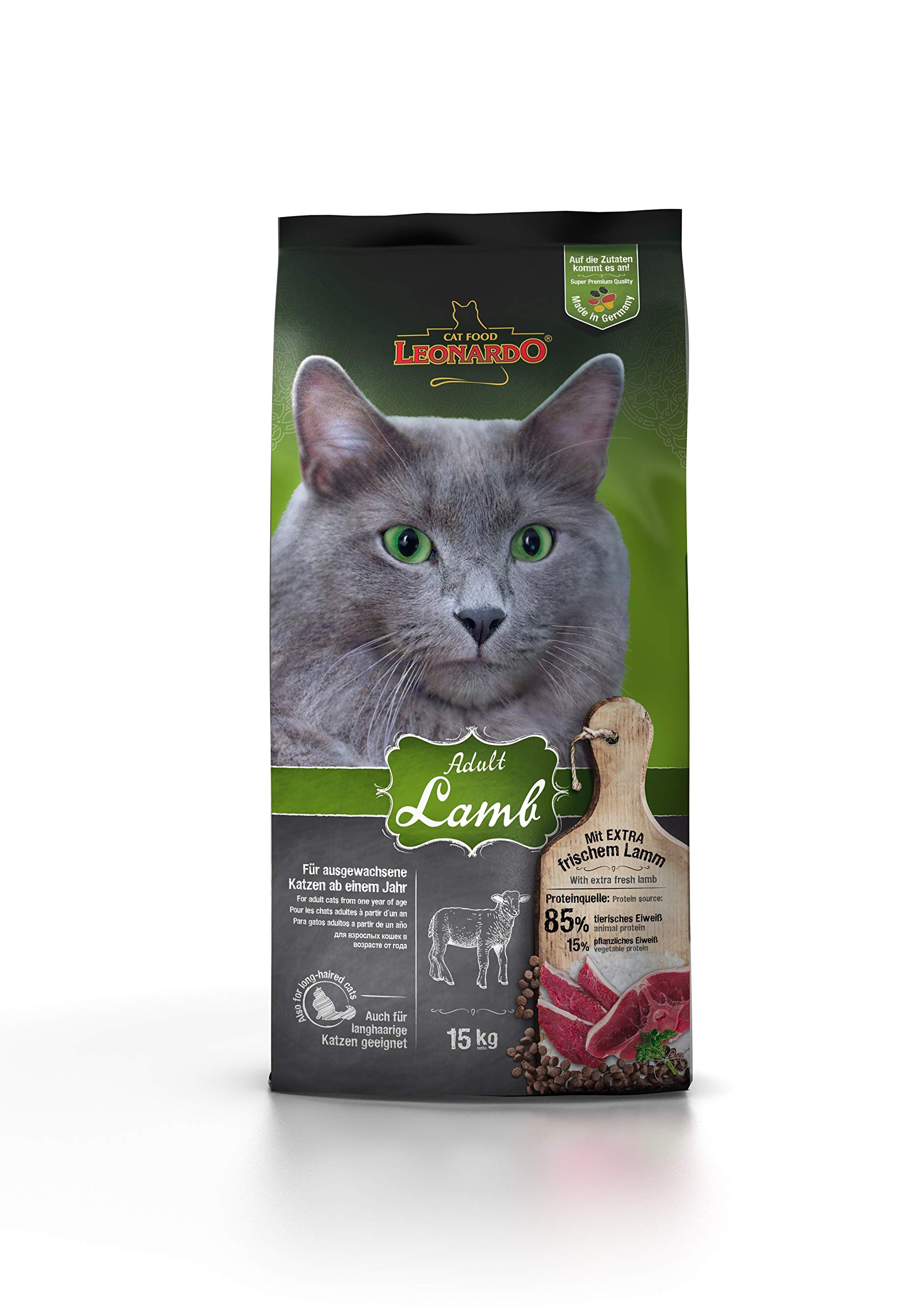 Leonardo Adult Lamb [15kg] Katzenfutter | Trockenfutter für Katzen | Alleinfuttermittel für ausgewachsene Katzen Aller Rassen ab 1 Jahr