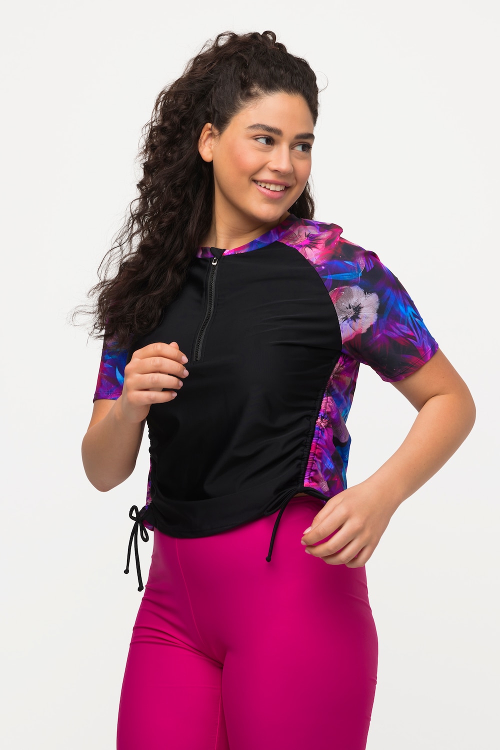Grosse Grössen UV-Shirt, Damen, schwarz, Größe: 54/56, Synthetische Fasern, Ulla Popken