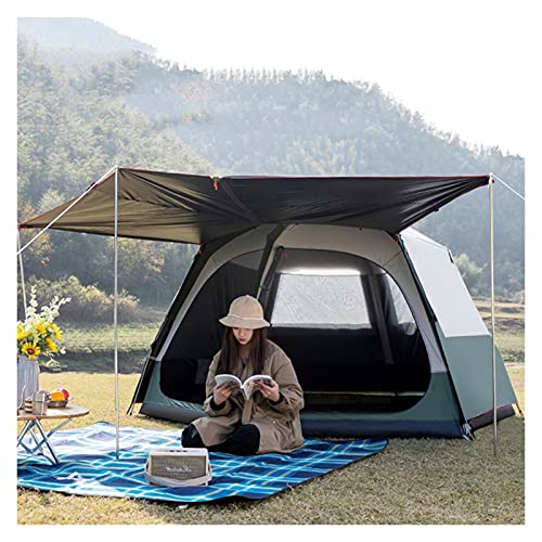 Zelte für Camping, 8-Personen-Zelt, Kabinenzelt, automatisches, sofort aufbaubares Pop-up-Sofortzelt mit Sonnenschutz, Pop-up-Zelt mit feuchtigkeitsbeständiger Matte, einfacher Aufbau mit großem Netz
