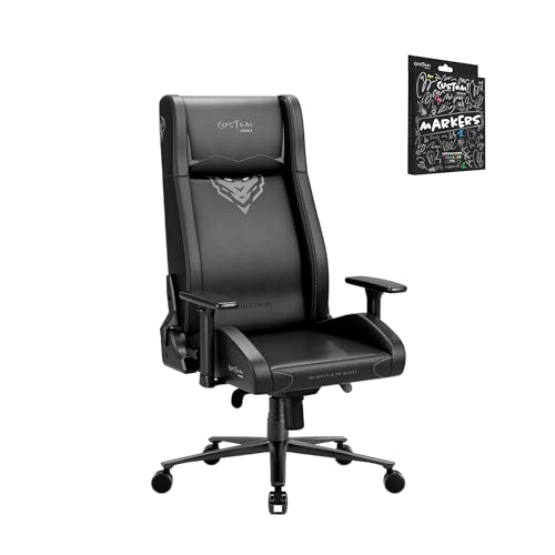 Diablo X-Custom Gaming Stuhl Bürostuhl Schreibtischstuhl Personalisiert Bemalbar 3D Armlehnen HR-Schaum Wippfunktion Belastbar bis 130 kg + inkl. 8-TLG. Kreidemarker Set