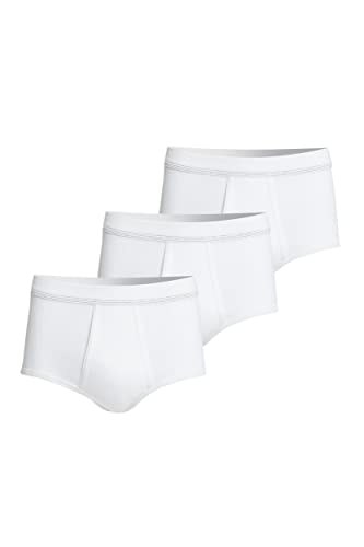 con-ta DOPPELRIPP Slip mit Eingriff (3er Pack), anschmiegsame Unterhose für Herren, Bequeme Unterwäsche, Unterbekleidung aus weicher Baumwolle, in Weiß, Größe: 6