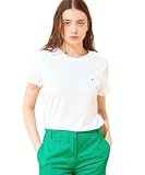 Tommy Hilfiger Damen T-Shirt Kurzarm Heritage Rundhalsausschnitt, Weiß (Classic White), XXL