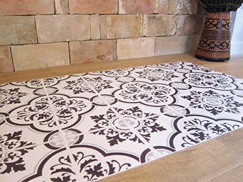 Laroom Küche Design Teppich Bollato Estoril, Vinyl antiliscante, grau, 65 x 100 x 0.3 cm