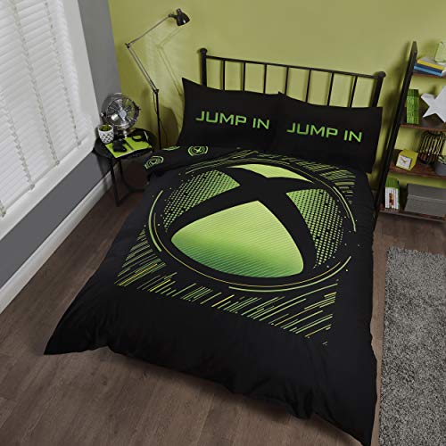 Coco Moon Xbox Green Sphere Gaming Bettwäsche-Set für Einzelbett, Doppelbett oder King-Size-Bett, echtes Microsoft Gamer Xbox Merchandise Geschenk (Doppelbett)