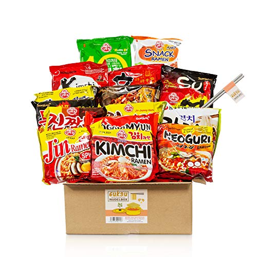 Guksu-Box mit 16 koreanischen Ramen - Ausgewählter Mix aus vielseitigen Geschmacksrichtungen - Korea Instant-Nudeln Geschenkbox