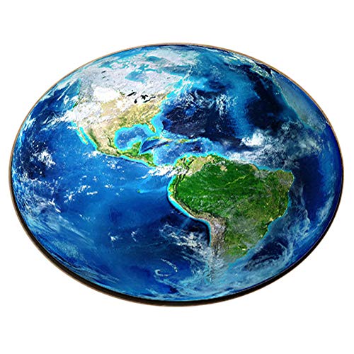 Benoon Teppich, rund, Erde, Mond, Planet, 3D-Druck, weicher Teppich, rutschfest, Bodenmatte, Heimdekoration, Erde** 160 cm