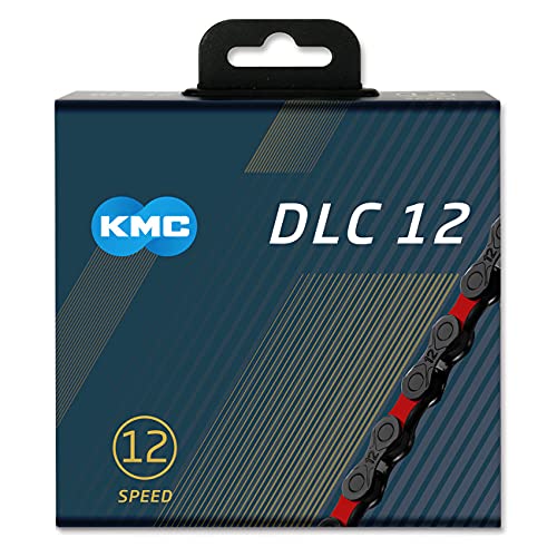 KMC Unisex - Erwachsene DLC 12-Fach Kette 1/2" x11/128, 126 Glieder, rot