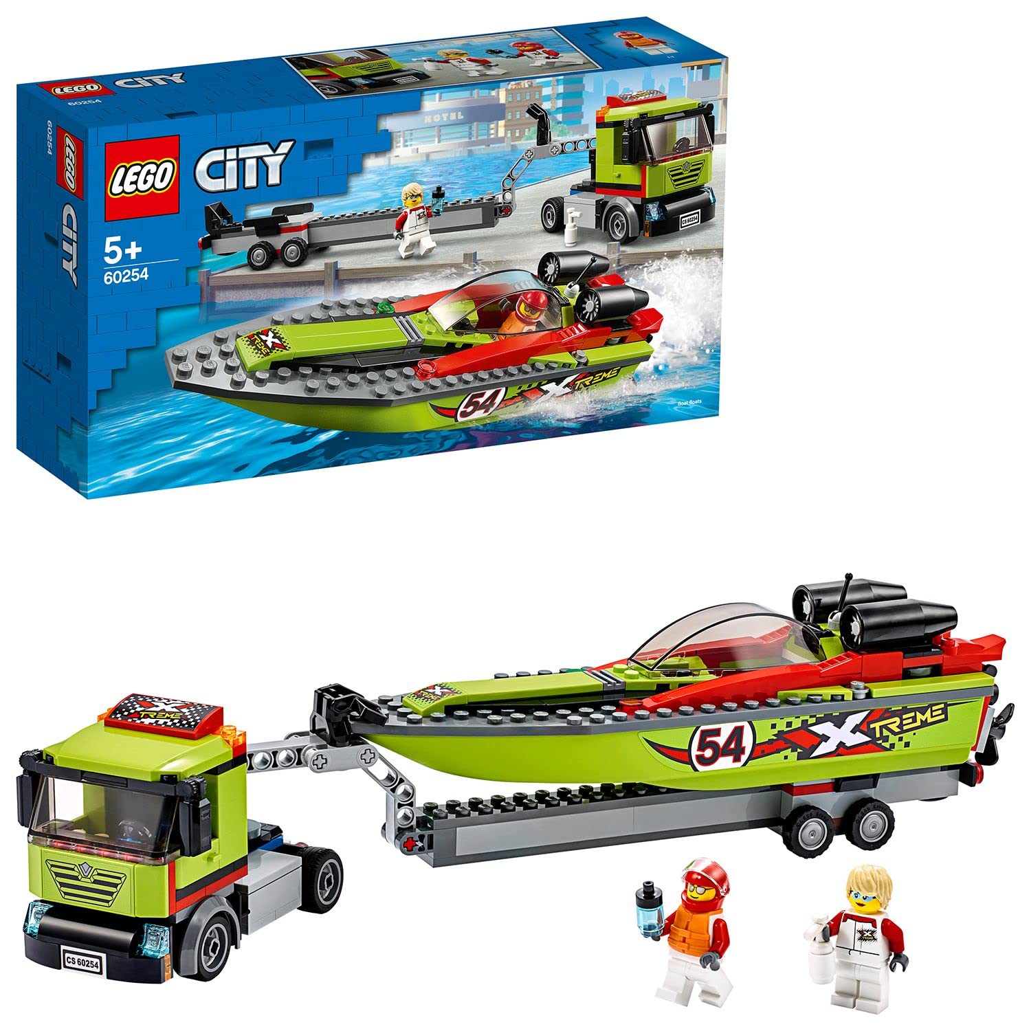 Lego 60254 City Great Vehicles Rennboot-Transporter
