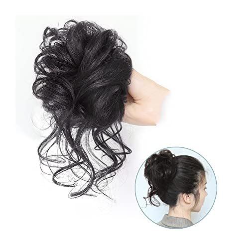 Haarteil 1 Stück lockige Dutt-Haarverlängerung for Haar-Accessoires, unordentlicher gewellter Dutt, synthetischer Haar-Chignon, elastisches Gummiband, Pferdeschwanz, Haargummi-Haarteile Dutt (Color :