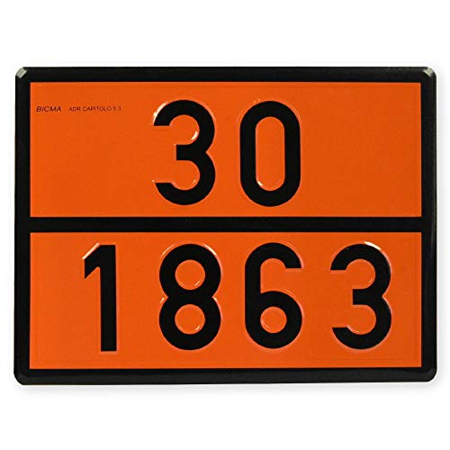 ADR-Tafel Gefahrgut-Warntafel 30 1863 für Transport von Düsenkraftstoff – reflektierend (RA1/A) - aus verzinkten Stahlblech, starr – 400 x 300 mm - orange