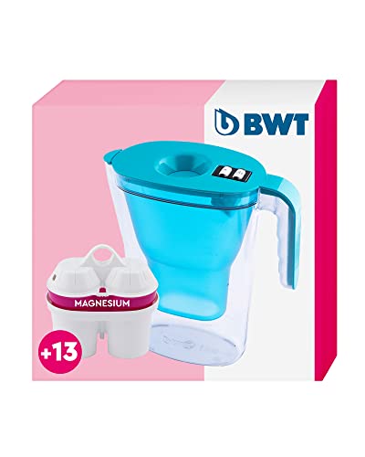 BWT - 815532 - Tischwasserfilter VIDA - 2,6 l, petrol - Wasserfilterkanne mit 13 Filter-Kartuschen für Magnesium Mineralized Water