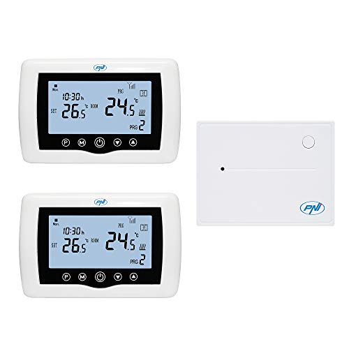 Intelligenter Thermostat PNI CT400 drahtlos, mit WiFi, 2-Zonen-Steuerung über das Internet, für Wärmekraftwerke, Pumpen, Magnetventile, APP TuyaSmart,histerezis 0,2 ° C.