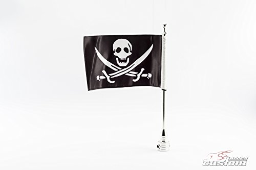 Customacces FLA001N Mast und Pirat Flagge