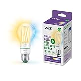 WiZ ultra effiziente smarte LED Lampe, E27, Energieeffizienzklasse A, energiesparend, Automatisierung und smarte Steuerung per App/Stimme über WLAN