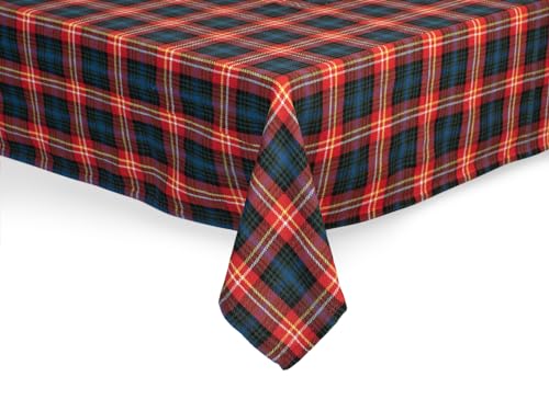 H&h tovaglia tartan cotone/poliestere 10/12 posti-150x300 cm