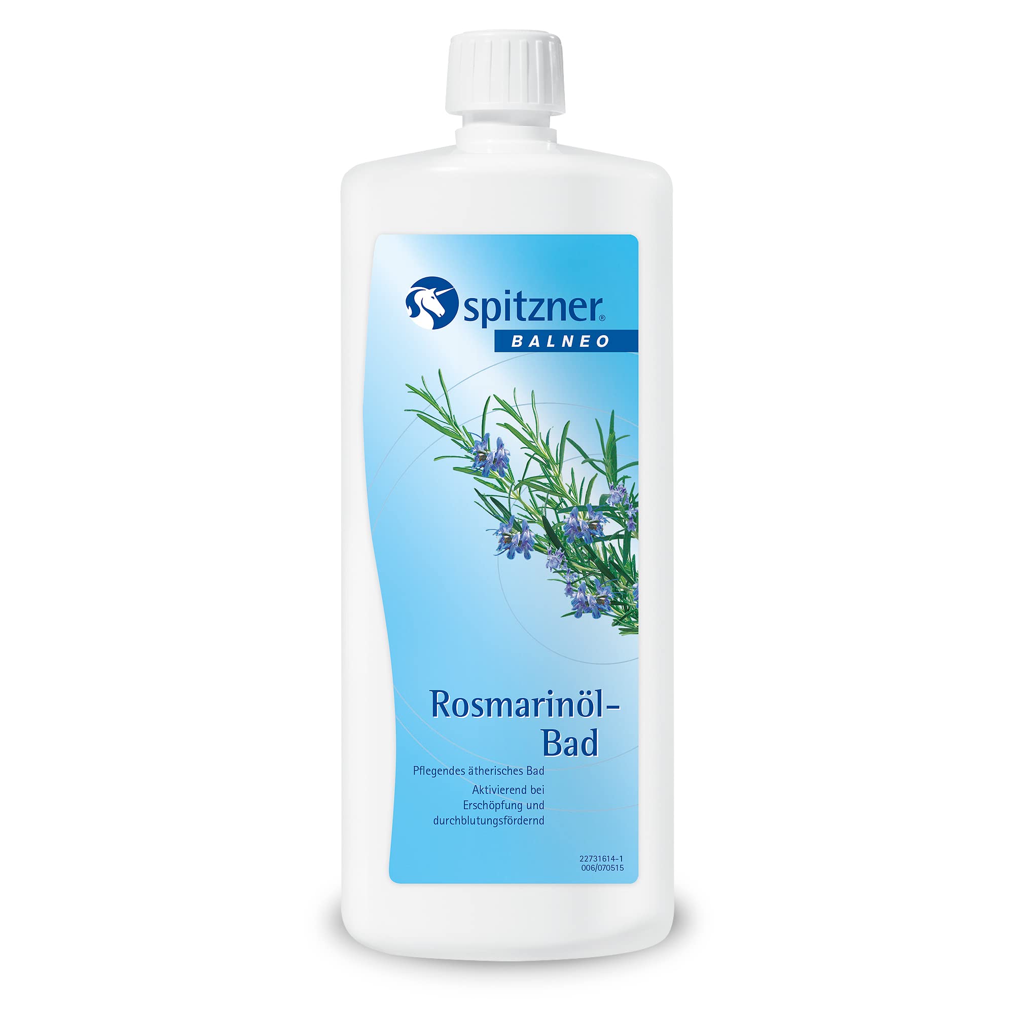 Spitzner Gesundheitsbad Rosmarinöl 1000 ml - Gesundheitsfördernde Badewannenessenz mit ätherischem Öl | Durchblutungsfördernd
