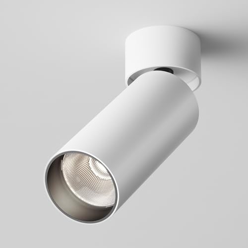 MAYTONI DECORATIVE LIGHTING Focus LED-Deckenleuchte Spotlight, weiß, Aluminium, 4000 K, für Wohnzimmer, Küche, Schlafzimmer, Esszimmer, Büro