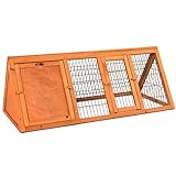 Pet Vida Home Discount Kaninchenstall aus Holz, Dreieck, auch für Meerschweinchen, Tierkäfig für Außen mit Auslauf, Groß
