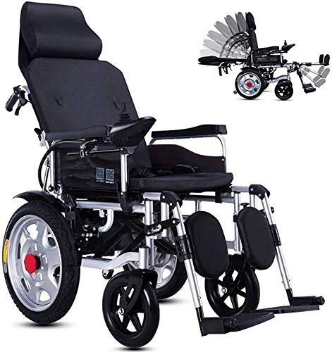 Stuhl Luxus Elektrischer Rollstuhl, faltbarer Power Compact Mobility-Aid-Rad, leichter tragbarer medizinischer Roller einstellbarer Rückenlehne und Joystick
