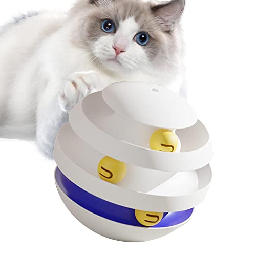 Youding Katzenspielzeug Kugelbahn - Stimulierendes Kätzchenspielzeug - Haustier-Übungsspielzeug, Katzenspielzeug für Indoor-Kätzchen als Katzengeschenke, Katzenzubehör, Geburtstagsgeschenke