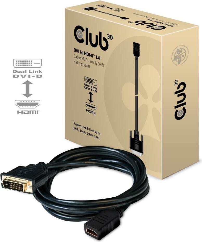 Club 3D CAC-1211 - Videokabel - Dual Link - HDMI / DVI - DVI-D (M) bis HDMI (W) - 2 m (CAC-1211)