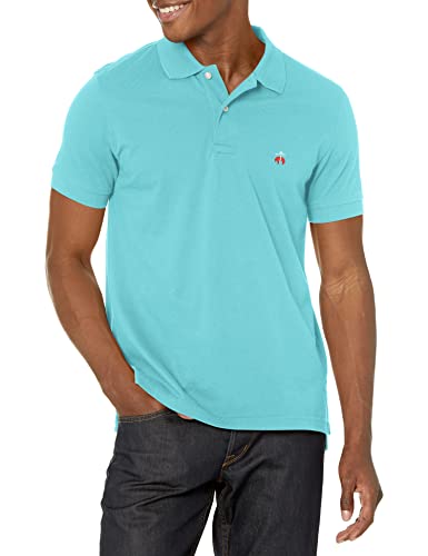 Brooks Brothers Herren Kurzärmeliges Poloshirt aus Baumwoll-Piqué-Stretch mit Logo Polohemd, Capri, L
