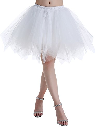 Karneval Erwachsene Damen 80's übergröße Tüllrock Tütü Röcke Tüll Petticoat Tutu Weiß