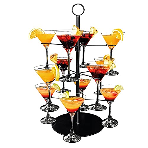 mikamax Cocktail Tree Stand - Expandable - Gin Tree - Champagne Stand - Party Supplies - Cocktail Party - 12 Arms - 55,5 Centimeter - Excluding Glasses