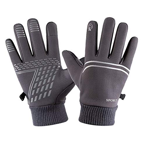 Handschuhe Sport Touchscreen Double Line reflektierende Streifen Männer Winter sowie wasserdichte Outdoor rutschfeste Outdoor-Handschuhe aus Samtbaumwolle
