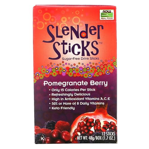 Real Food, Slender Sticks, Pomegranate Berry, 12 Sticks, 4 g Each - Now Foods