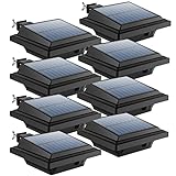 Dachrinne Solarleuchte 40 LEDs | UniqueFire Solarlampen für Außen | Schwarz Gartenbeleuchtung Warmweißes Solarlicht, 3W Sicherheitswandleuchte Aussen Zaunlicht Außenlampe für Garage, Patio