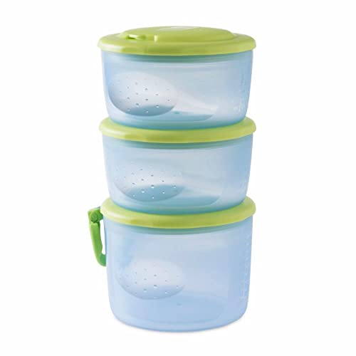 Chicco 00007658000000 Behälter für Babynahrung System 6m plus, mit Flexiblem Zum Verbinden und Kombinieren Der Behältnisse, mehrfarbig