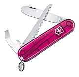 Victorinox, Schweizer Taschenmesser, My First, Multitool, Swiss Army Knife mit 9 Funktionen, Klinge, gross, ohne Spitz, Dosenöffner, Schraubendreher 5 mm