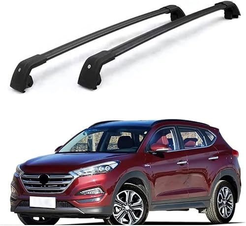 2 Stück Auto Querträger Dachträger für H-yundai Tucson SUV 2015-2020, Abschließbar Auto Aluminium Querträger Dachträger DachbüGel Gepäckträger,Black