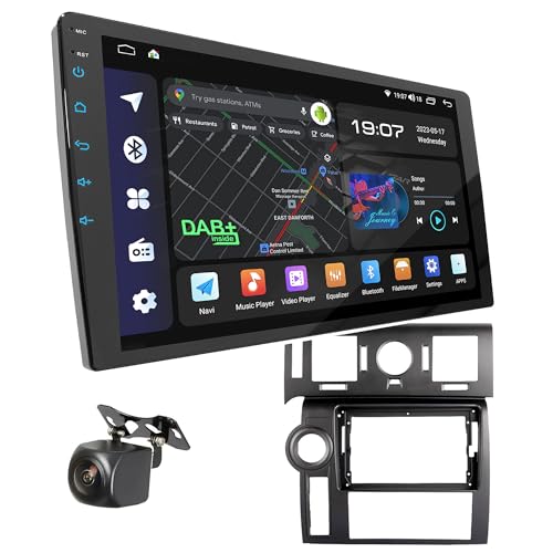 UGAR Kompatibel für Hummer H2 Black Android 12 DSP 4GB +64GB DAB+ Autoradio HD Voller Touchscreen GPS Navigation