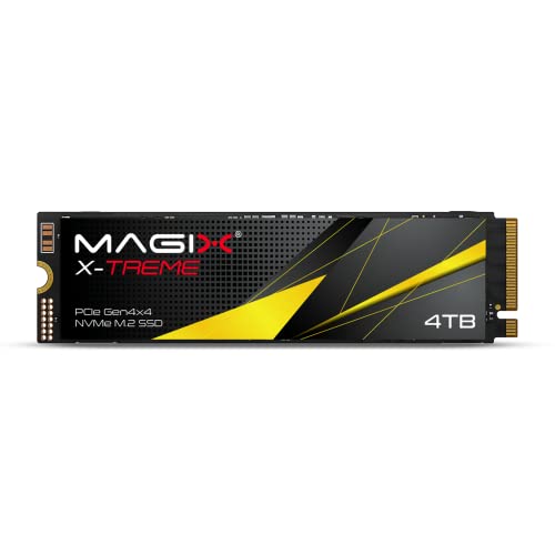 Magix SSD 4TB M.2 Gen4x4 PCIe X-Treme, Lese-/Schreibgeschwindigkeit bis zu 7200/6800 MB/s, NVMe 3D NAND