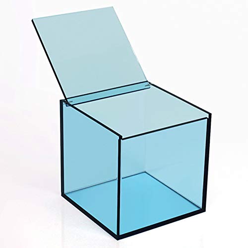 JKGHK Acryl Aufbewahrungsbox Würfel Transparente, Geeignet Für Desktop-Speicher Und Organisation, Hellblau,Side Length 11cm