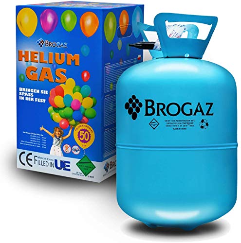 BROGAZ Helium Ballongas - ca. 50 Luftballons Ballons - Heliumflasche Folienballons Gas Party (ca. 50 Ballons)