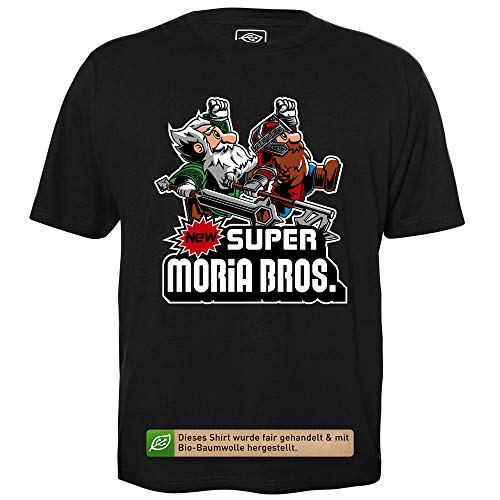Super Moria Bros. - Herren T-Shirt für Geeks mit Spruch Motiv aus Bio-Baumwolle Kurzarm Rundhals Ausschnitt, Größe 3XL