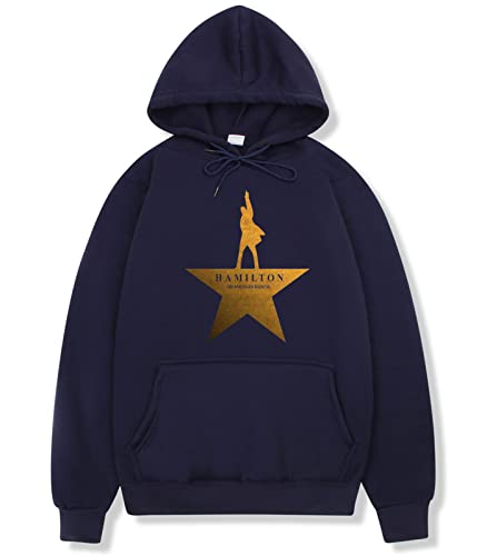 Hamilton Musical Merchandise, Musicals Hamilton Hoodie Langarm Kängurutasche Unisex Sweatshirts für Hamilton Fans - Blau - XX-Small