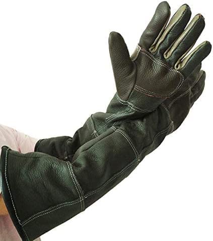 Jannyshop Anti-beißende Handschuhe für Katze und Hund Lederhandschuhe Anti-Biss/Kratzer Gardening Wildtiere Schutzhandschuhe