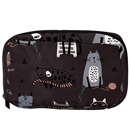Kosmetiktaschen Lustige Katzen Handliche Kulturtasche Reisetasche Oragniser Make-up Tasche für Frauen Mädchen