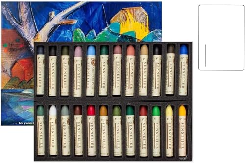 Sennelier Pastels Oil 24 Colors Landscape ?Made in France und 1 Postkarten