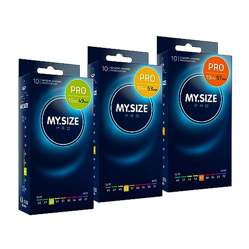 MY.SIZE PRO Kondom Set Größe 2,3,4 - 49,53,57mm, 3x10 Stück - Die neue Generation MY.SIZE Kondome