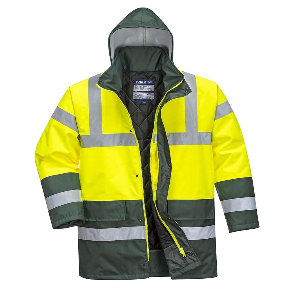 Portwest Warnschutz Kontrast Traffic-Jacke, Größe: L, Farbe: Gelb/Grün, S466YGRL