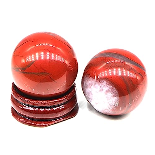 Natürliche Rote Jaspis-Kristallkugel, Handmassageball, Heimdekoration Mit Ständer,Roter Jaspis,5 Stück