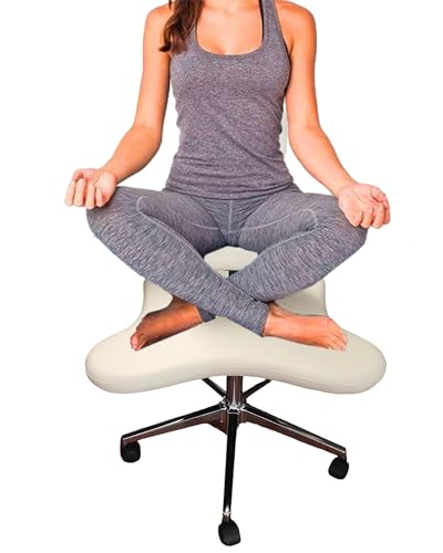 ENHEN Kniestuhl Einstellbare Höhe Knienstärkeren Stuhl mit Rückenstütze, Breites Büro/Spiel Computerstuhl Kreuzbein - Bremsrichter, Yoga Meditation Desk Liege (Color : White)