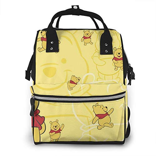 NHJYU Wickeltasche Rucksack - Winnie Pooh Multifunction Waterproof Travel Rucksack Maternity Baby Nappy Changing Bags