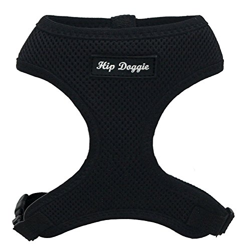 Hip Doggie HD-6PMHBK Ultra Comfort Harness Vest Hundegeschirr, XXL, schwarz