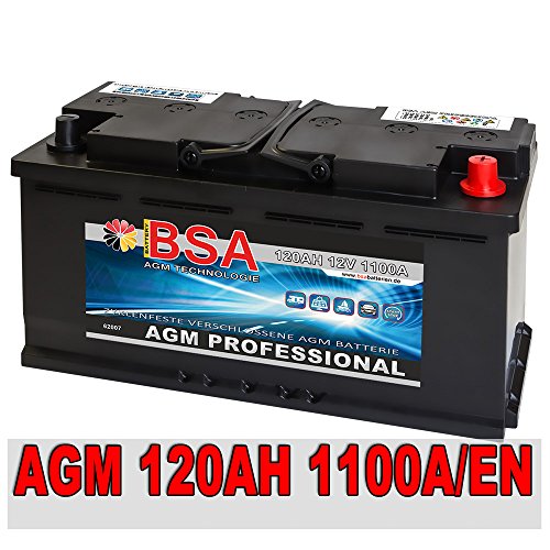 AGM Autobatterie 12V 120AH - 1100A/EN Start Stop ersetzt 105AH 110AH